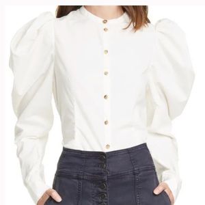 Ulla Johnson Willa puff sleeve cotton blouse